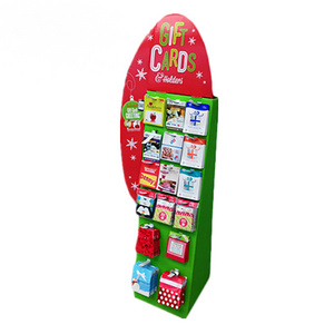 Custom Design Paper Corrugated Cardboard Hook POP Floor Display Rack for Gifts