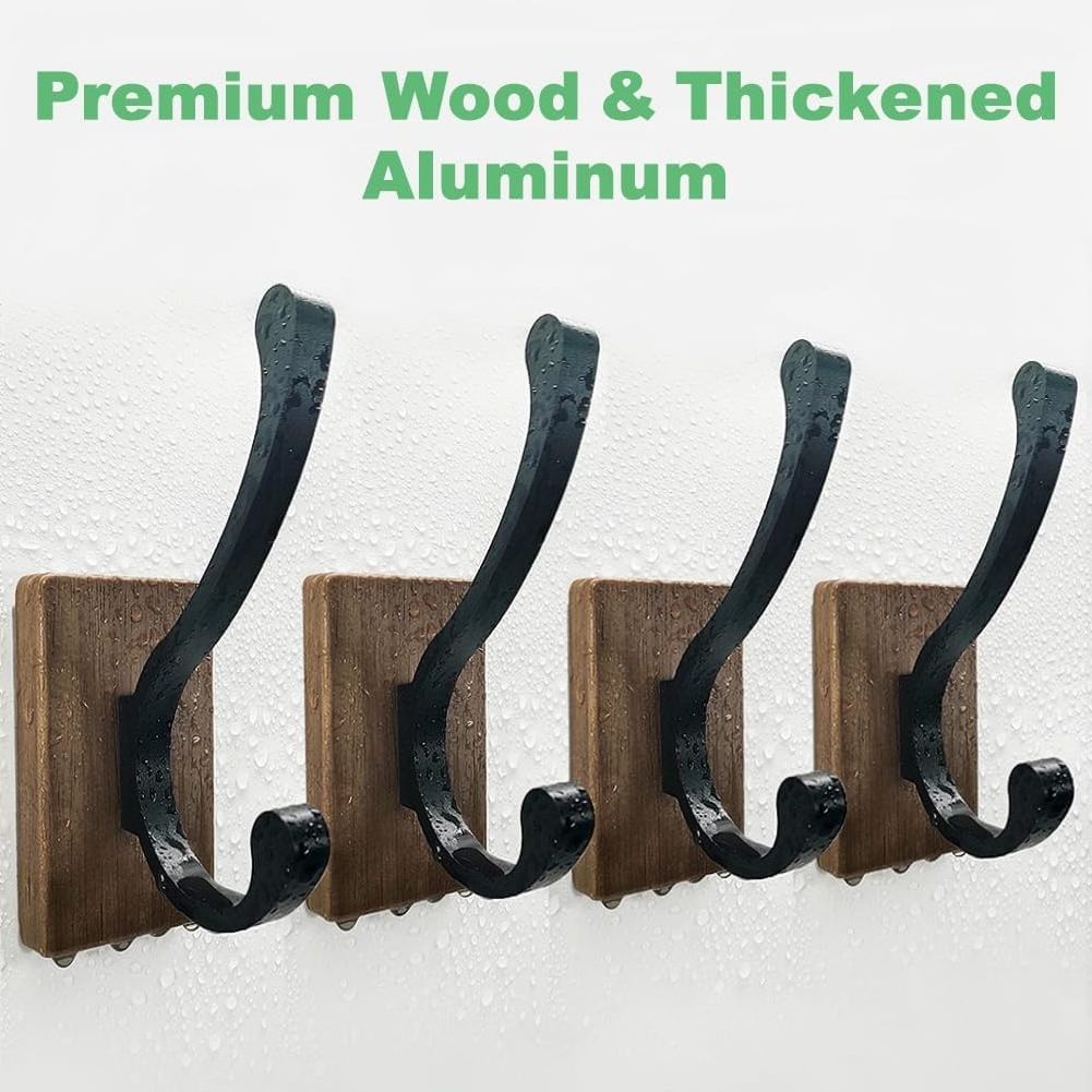 Wood Wall Hooks for Hanging Hooks Wall Mounted Wooden Rustic Farmhouse Heavy Duty Towel Hooks