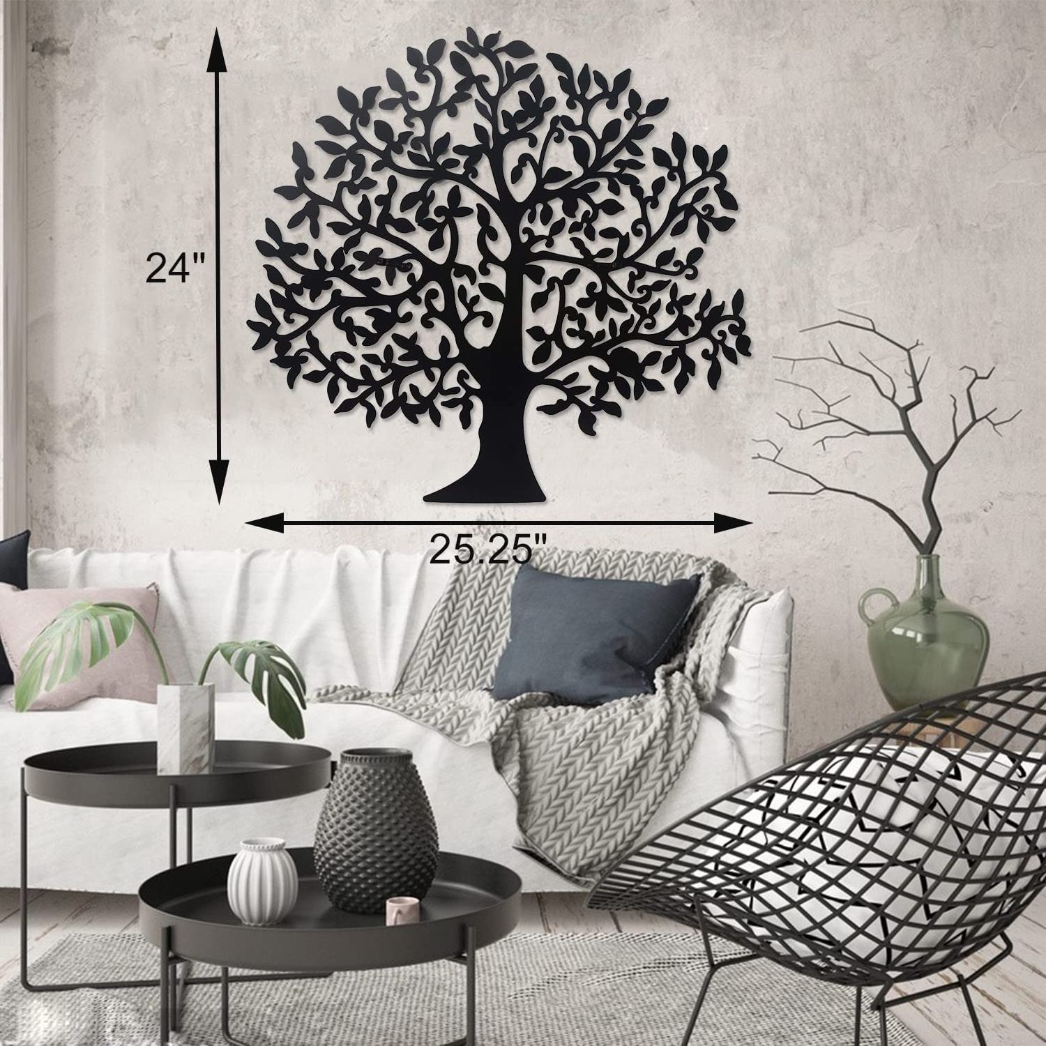 Large Metal Tree of Life Family Tree Rustic Decorative Wall Hanging Artwork Decor