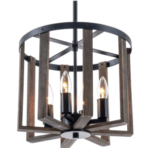 Wood Industrial Pendant Light Rustic Farmhouse Pendant Lighting Fixtures for Kitchen Island Dining Room Hallway