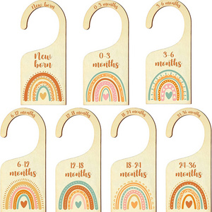 Rainbow Baby Closet Dividers Boho Nursery Closet Organizer Wooden Newborn Wardrobe Divider for Baby Shower