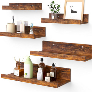 Set of 5 Floating Shelves for Wall Decor Storage Wall Mounted Wood Shelves Small Picture Ledge Shelves