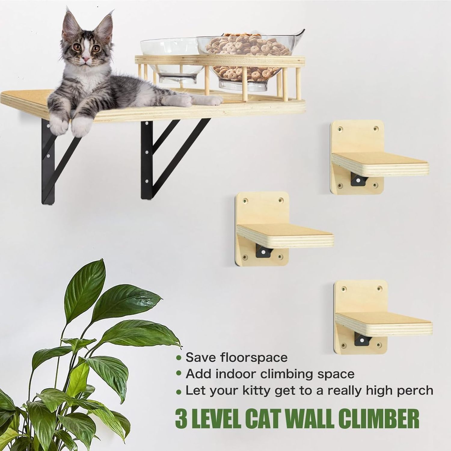 Wholesale Cat Wall Shelves with 3 Steps Cat Scratching Post Cat Hammock and Perches