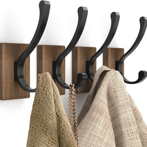 Wood Wall Hooks for Hanging Hooks Wall Mounted Wooden Rustic Farmhouse Heavy Duty Towel Hooks