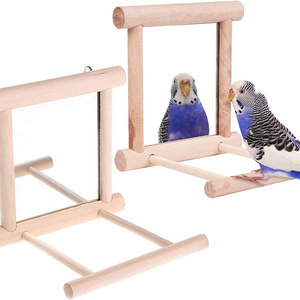 Bird Swing Parrot Cage Toys Swing Hanging Play with Mirror Parakeet Cockatoo Cockatiel Conure Lovebirds Canaries