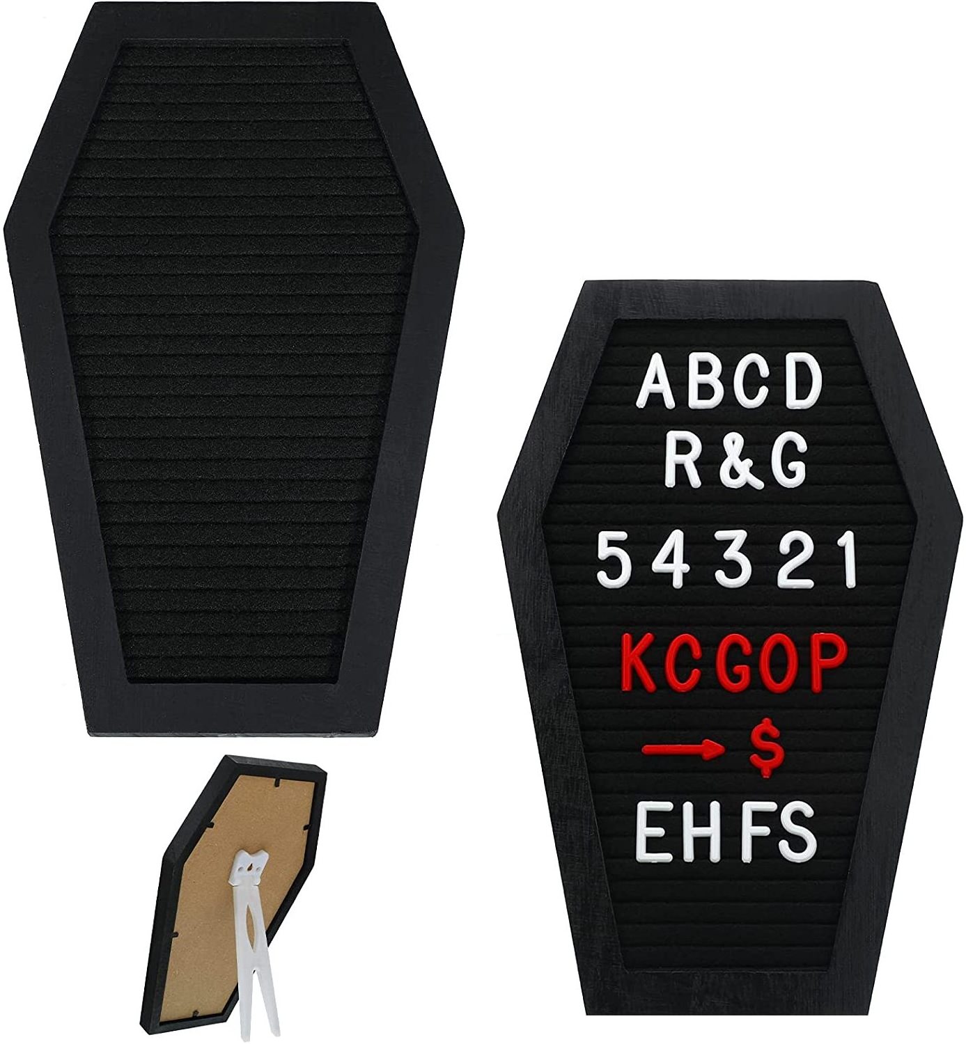 Gothic Decor Message Board Black Felt Coffin Letter Board Felt Changeable Letter Board with Letters and Numbers