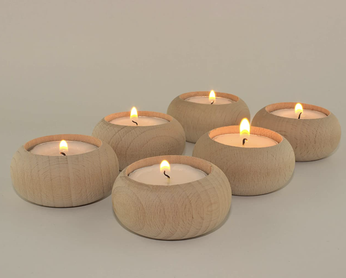 Dining and Wedding Table centerpieces Handmade Wood Candle Holders for votives and Tea Lights Candles