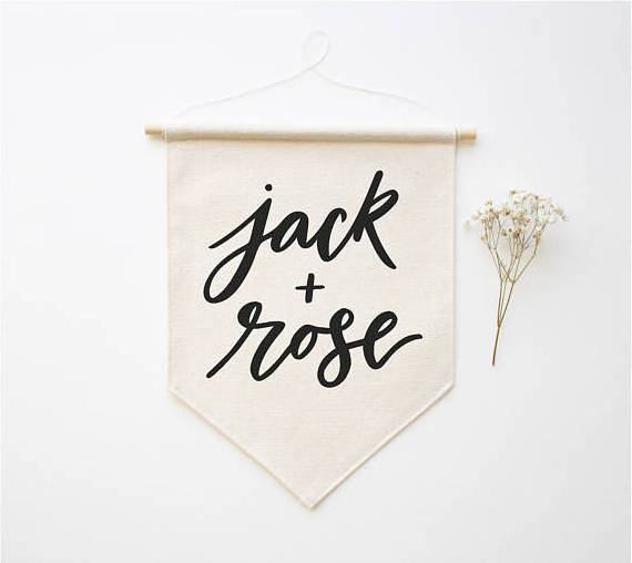 vintage look silkscreen natural unbleached cotton affirmation banner