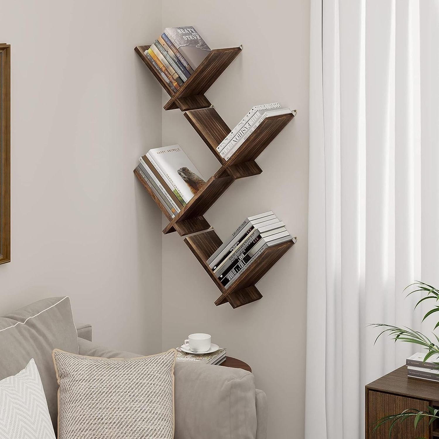 Small Hanging Wall Mounted Book shelf Bookshelf for Wall Thickened Solid Wood Desktop Book Shelves for Small Spaces