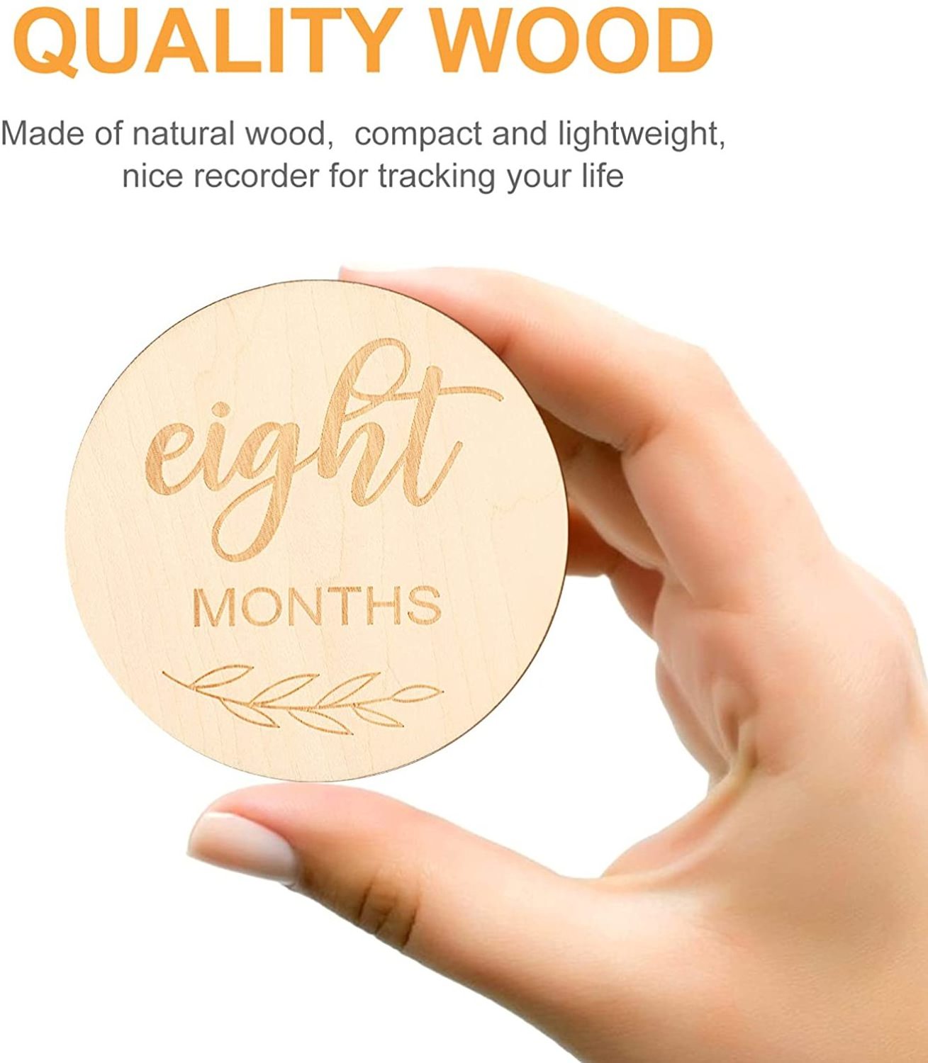 Newborn Photography Props Baby Monthly Milestone Cards Wooden Discs Double Sided Milestone Cards