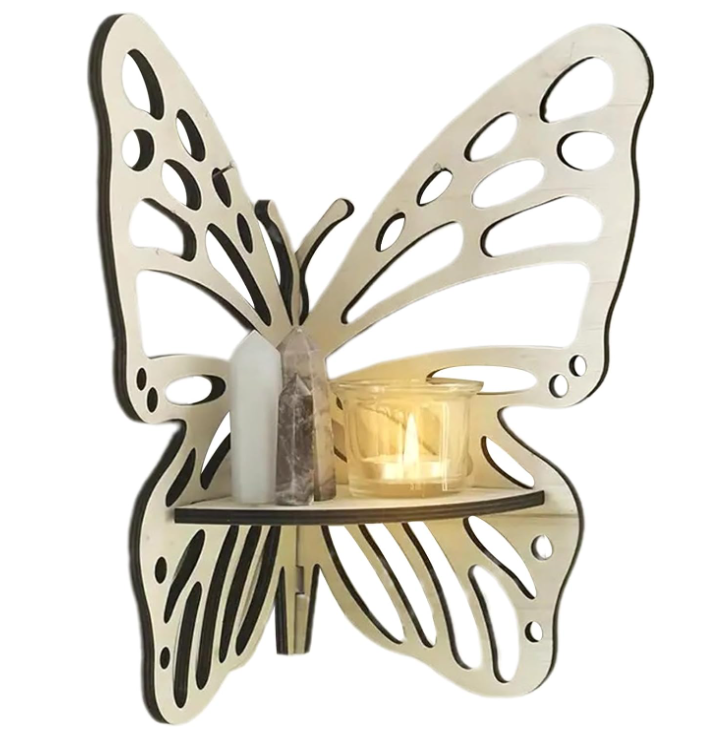 Decorative Butterfly Corner Shelf Wall Shelf Art and Craft Showcase Display Stand