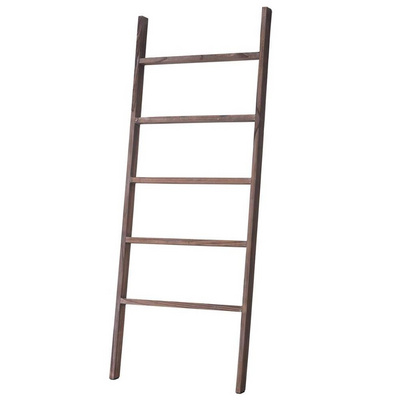 48 Inches Rustic Decorative Wood Blanket Ladder Shelf Brown