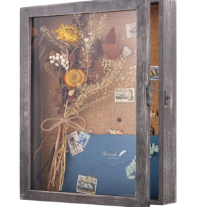 Antique 11 x 14 Shadow Box Frame Display Case Picture Frame with Linen Lined Back for Memorabilia Medals Photos Memory Box