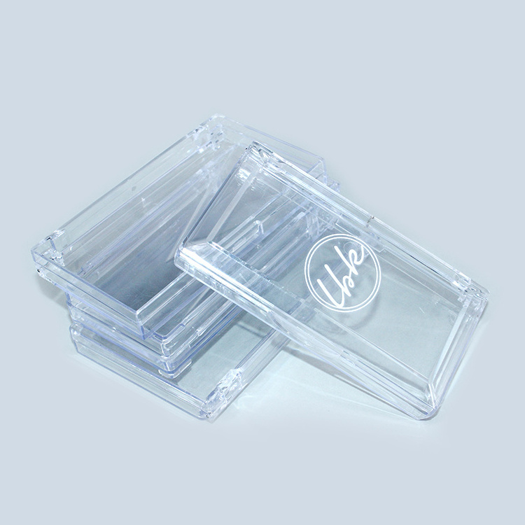 High Quality Low MOQ Plastic Eyelash Packaging Transparent Small Rectangle Case Box Cosmetic PVC Package