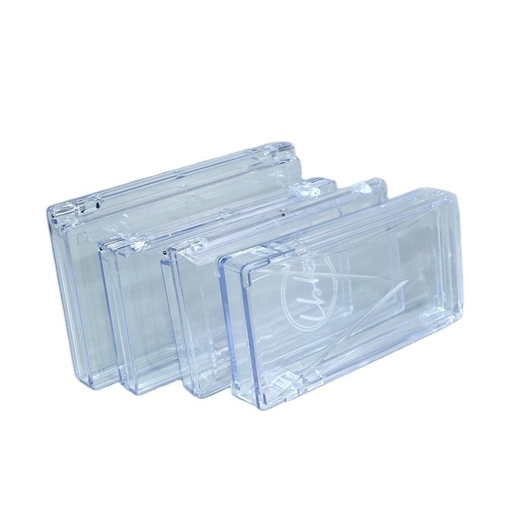 High Quality Low MOQ Plastic Eyelash Packaging Transparent Small Rectangle Case Box Cosmetic PVC Package