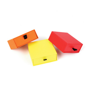 Ready Red Orange Yellow Colorful Rigid Cardboard Slide Out Drawer Jewelry Packaging Box