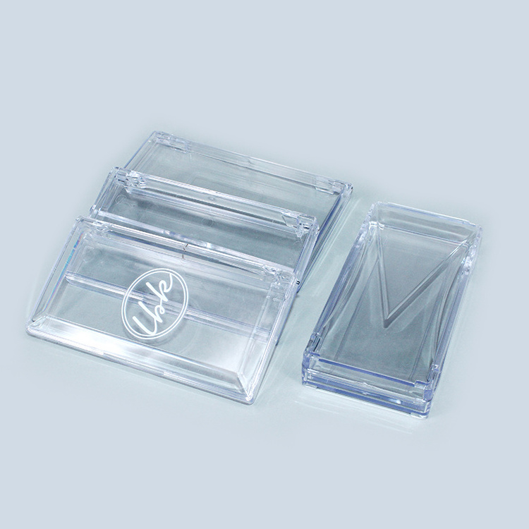 High Quality Low MOQ Plastic Eyelash Packaging Transparent Small Rectangle Case Box Cosmetic PVC Package