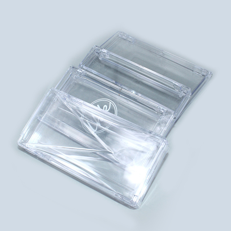 High Quality Low MOQ Plastic Eyelash Packaging Transparent Small Rectangle Case Box Cosmetic PVC Package