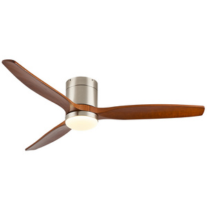 European and American Retro Commercial Ceiling Fan Solid Wood 3 Blade LED Ceiling Light Fan Inverter Ceiling Fan Light