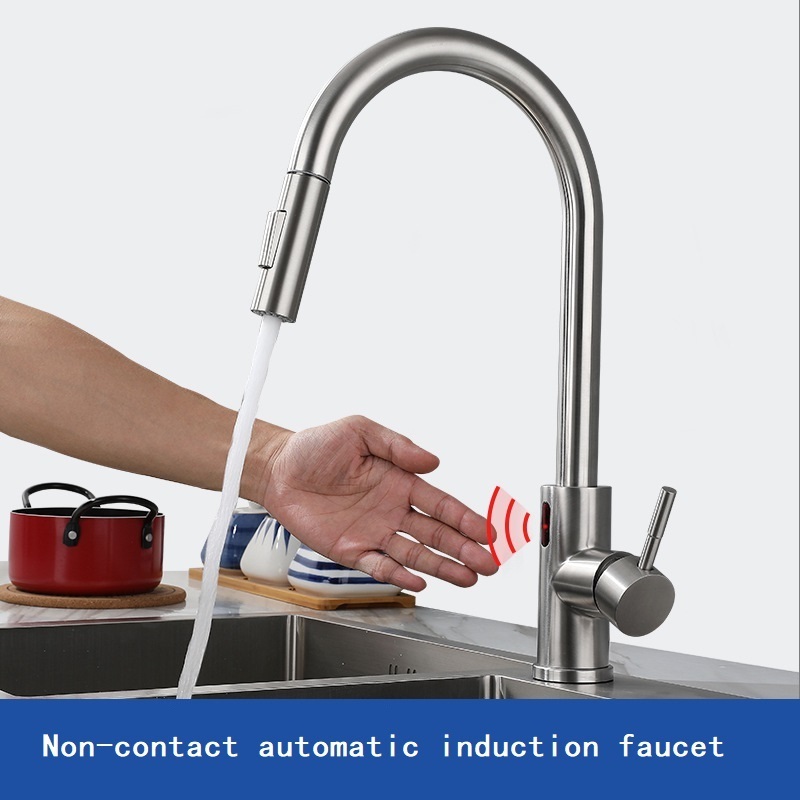 Intelligent motion sensing kitchen faucet non-touch sensing faucet