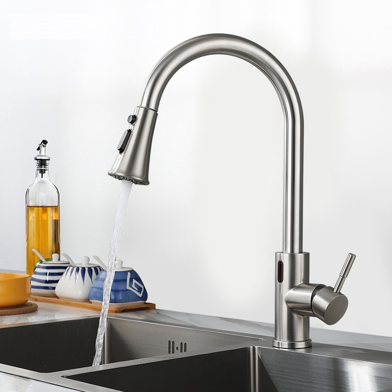 Intelligent motion sensing kitchen faucet non-touch sensing faucet