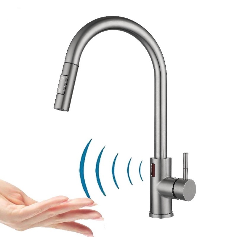 Intelligent motion sensing kitchen faucet non-touch sensing faucet