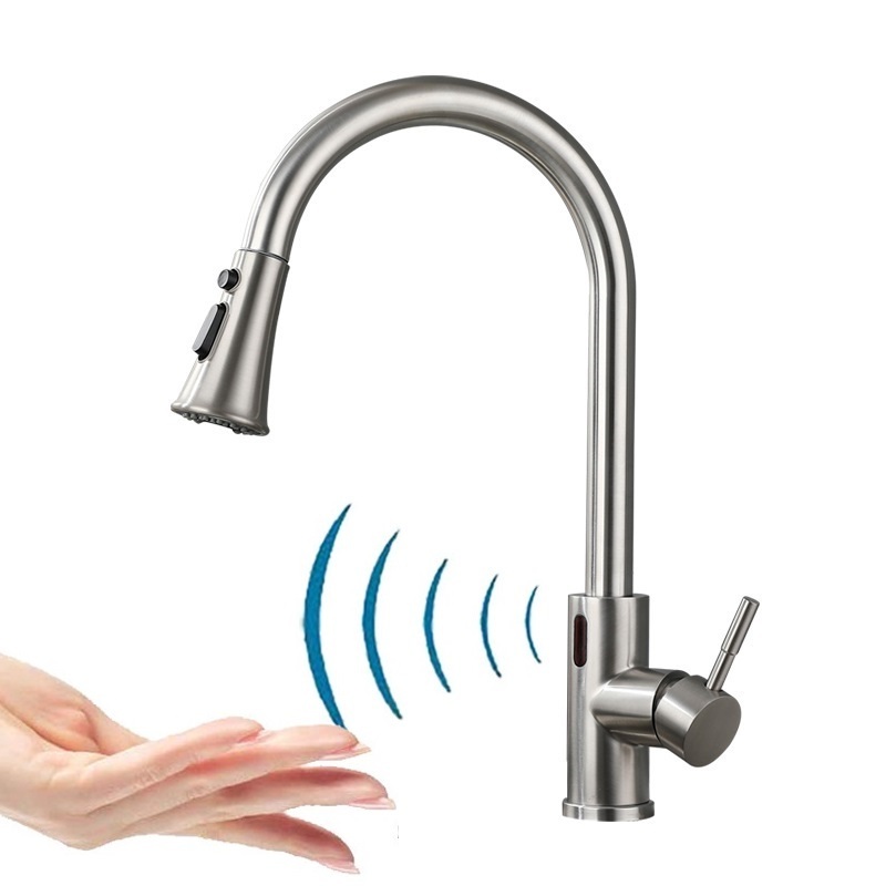 Intelligent motion sensing kitchen faucet non-touch sensing faucet