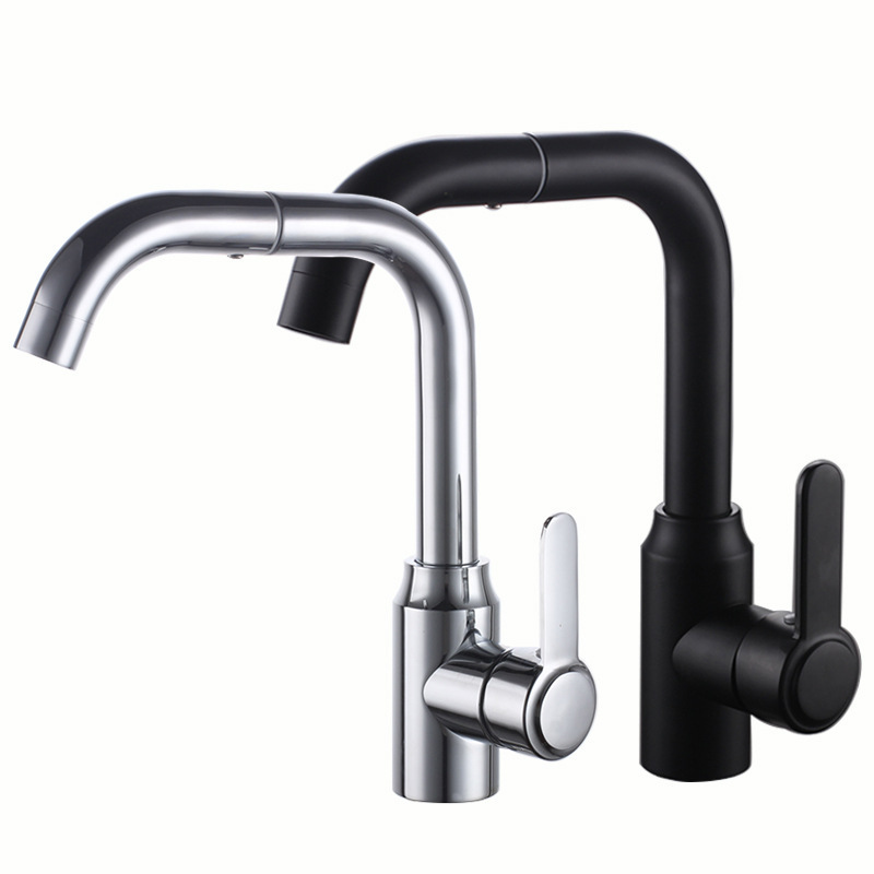 Black stainless steel basin washing hot and cold faucet ball bearing basin faucet faucet