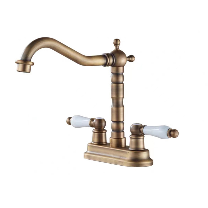 Antique Bronze Double Handle Bathroom Faucet Antique Bronze Lavatory Faucet