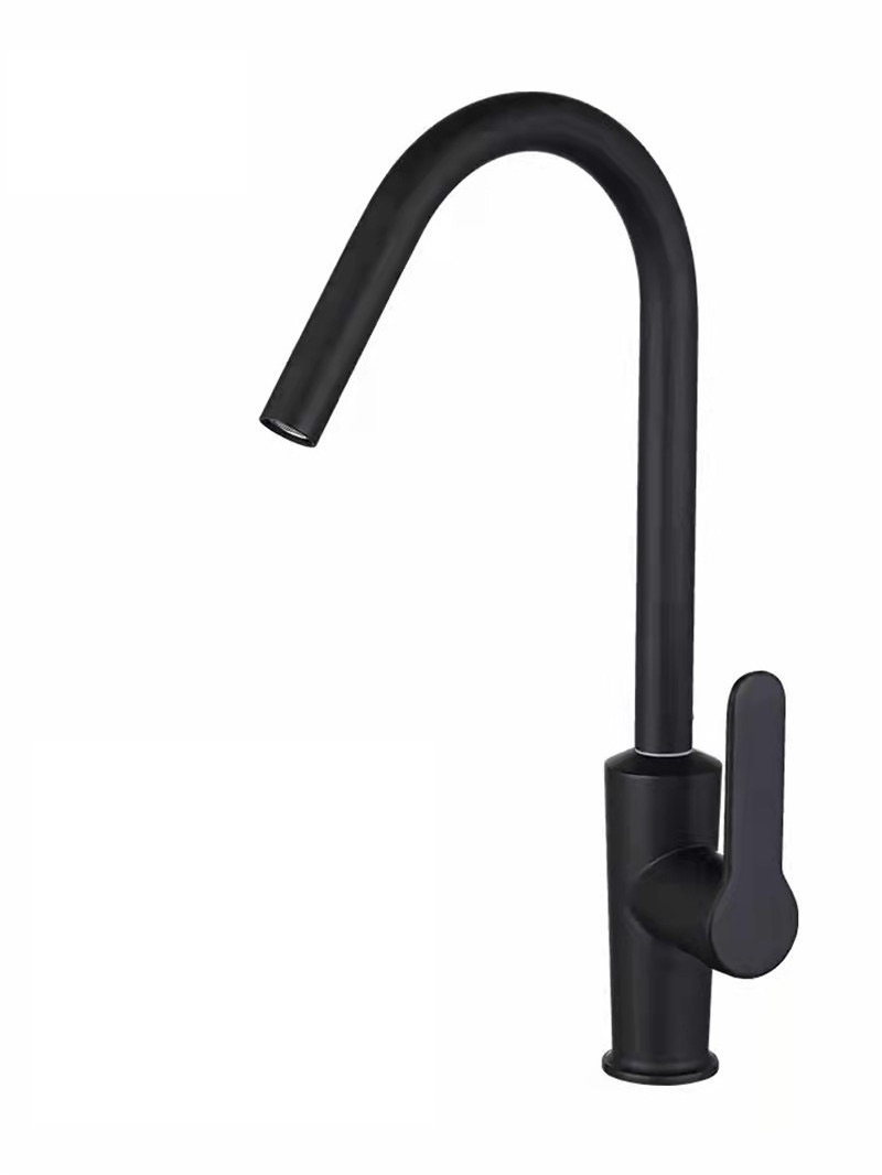 Factory direct quality kitchen mixer countertop installation hot and cold kitchen faucet matte black