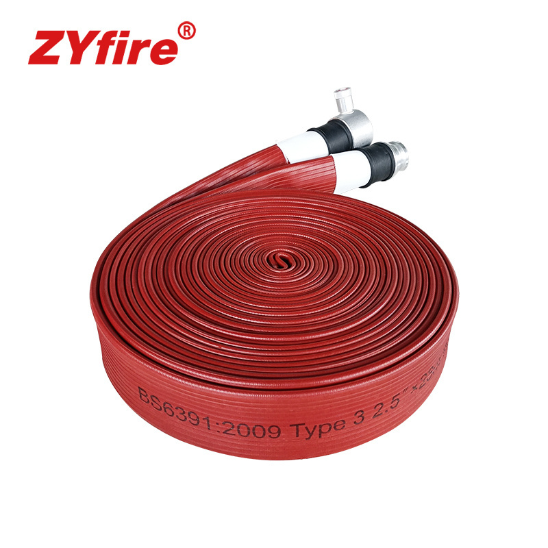 ZYfire firefighting equipment accessories 50mm 65mm 15bar 3 inch UL liated NBR Nitrile Rubber Covered Fire Hose