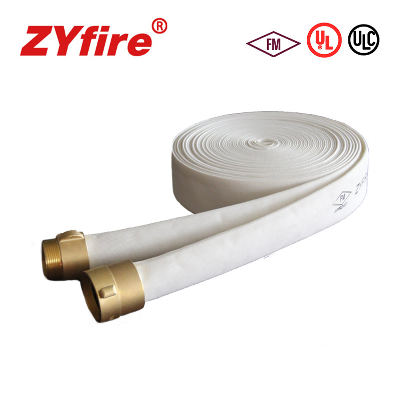 ZYfire 2 inch white durable layflat FM approval UL listed fire epdm hose for industrial fire fighting