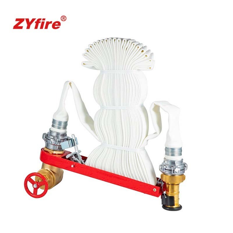 ZYfire UL FM Complete Pin Rack Assembly Single Jacket TPU Lining Fire Hose Pack With Brass Nipple Nozzle Valve