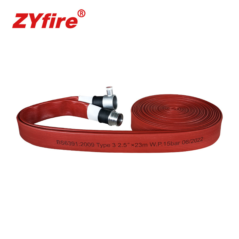 ZYfire firefighting equipment accessories 50mm 65mm 15bar 3 inch UL liated NBR Nitrile Rubber Covered Fire Hose