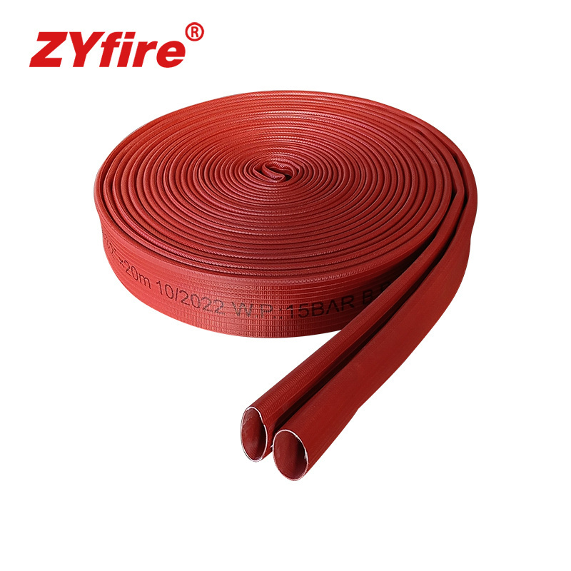 ZYfire fire fighting equipment Light weight customized Canvas rubber flexible fire water discharge hose for Fire Cabinet