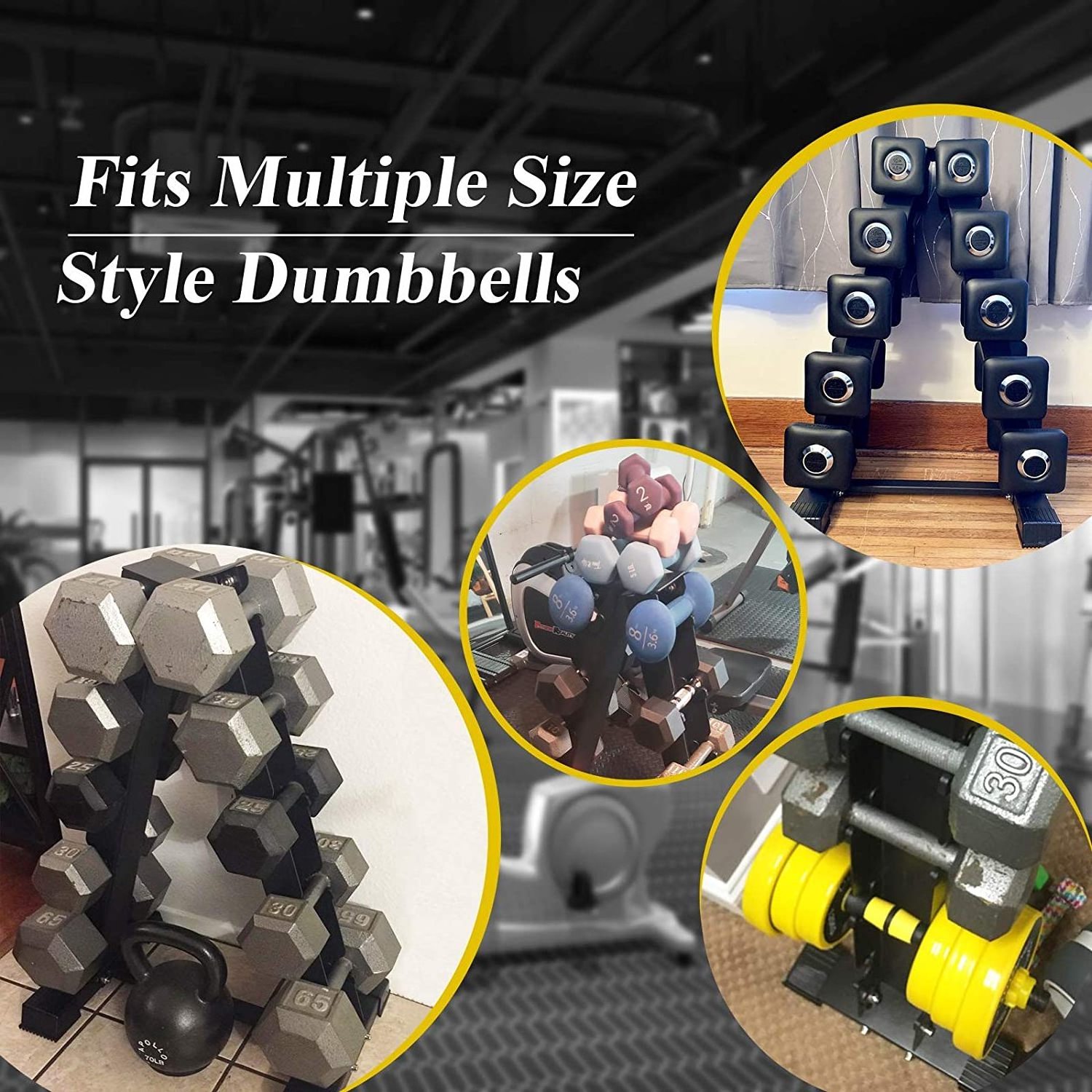 ZYfit Dumbbells Storage Rack A Frame 5 Tier Weight Holder Dumbbell Set Storage Stand Steel Dumbbell Rack