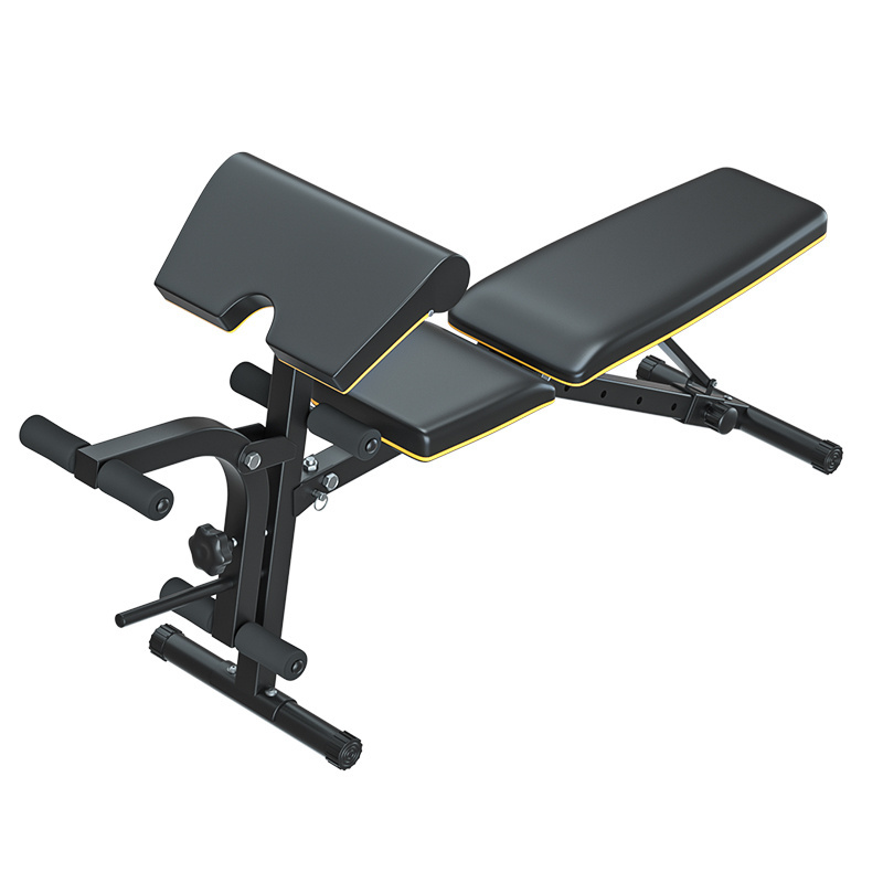 Multifunctional Adjustable Folding Fitness Flat Weight Bench With Preacher Curl and leg developer attachment