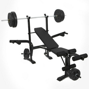 Gym Bench Press Sporting Commercial Pro Incline Flat Exercise Adjustable Dumbbell Weight Bench with squat stand