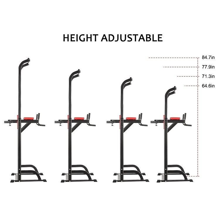 ZYFIT Chin Up Power Tower Rack Pull Up Stand Bar Leg Raise Home Gym Workout Weight