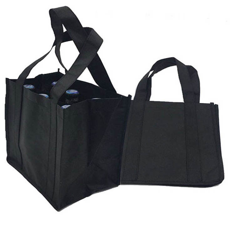 Professional manufacture  6 bottle wine carrier tote bag Customized Logo Foldable Reusable Non Woven luxury wine bag