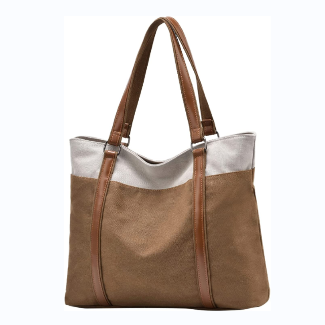 Women Tote Bag Large Handbag Casual Canvas Shoulder Bag Top-Handle Bag for Beach Work Travel Shopping