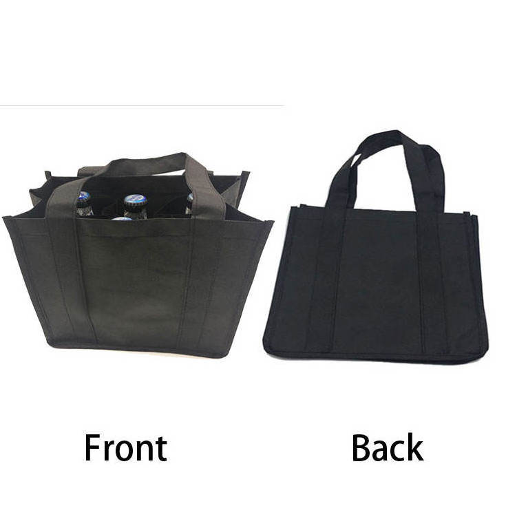 Professional manufacture  6 bottle wine carrier tote bag Customized Logo Foldable Reusable Non Woven luxury wine bag