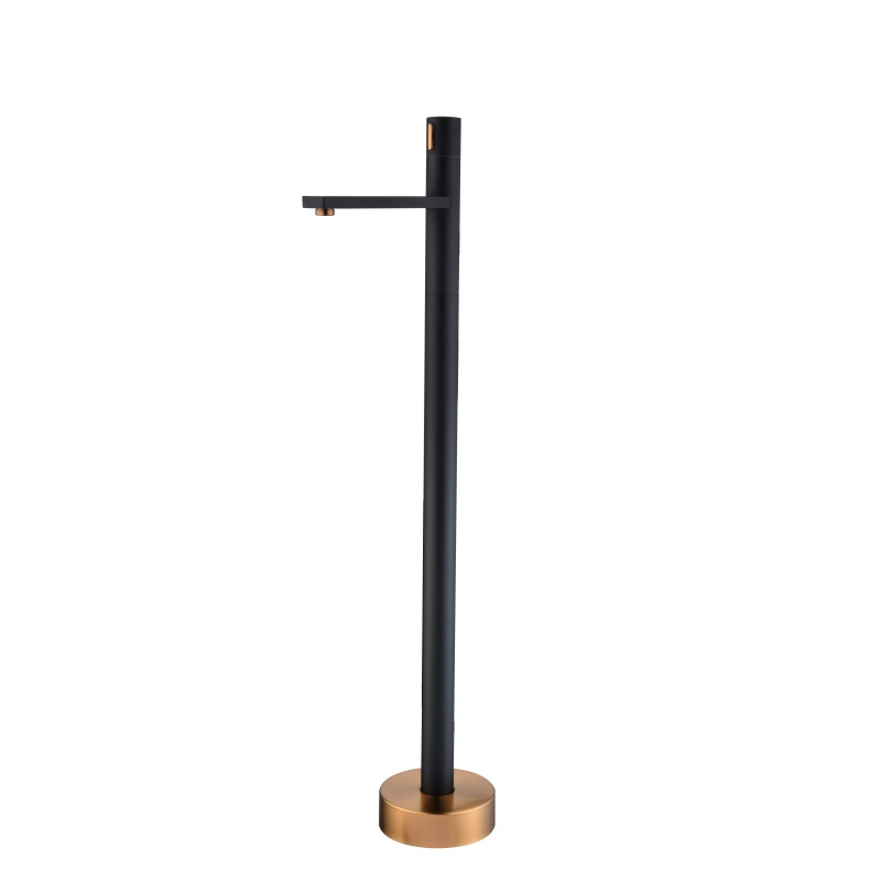 Brushed Rose Gold And Black Freestanding Floor Standing Claw Foot Bathtub Cae Faucet Faucet Freestanding Bathtub Faucet Brass