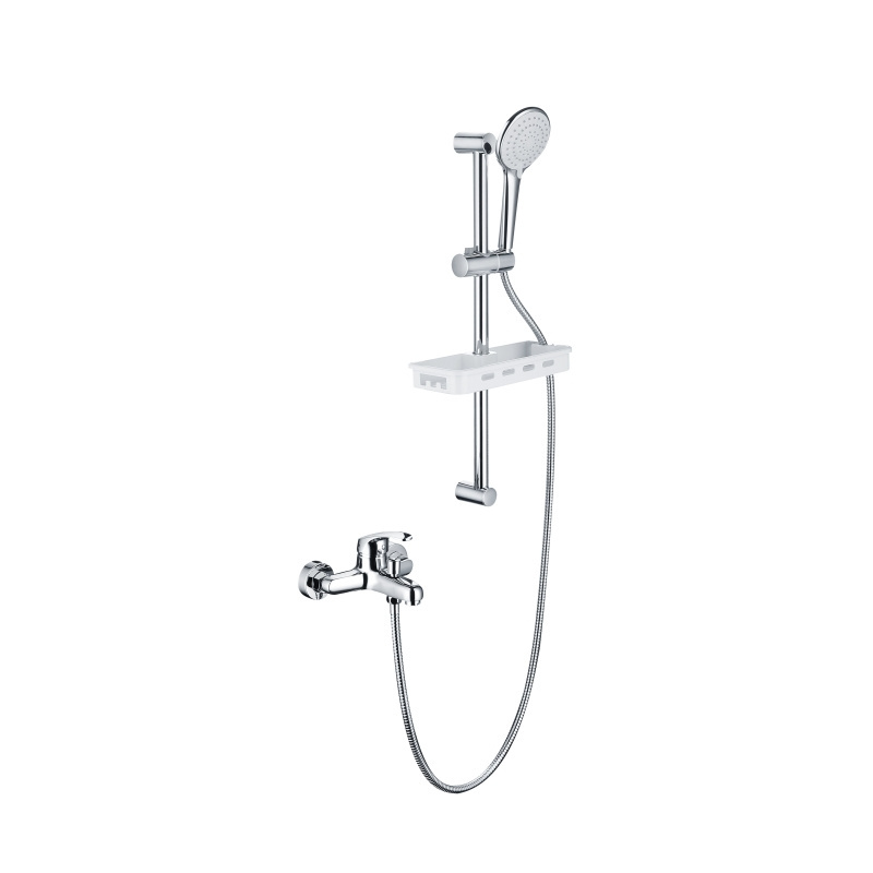 Factory wholesale price black shower faucet handheld shower track kit with exposed bathtub and shower mixer kit