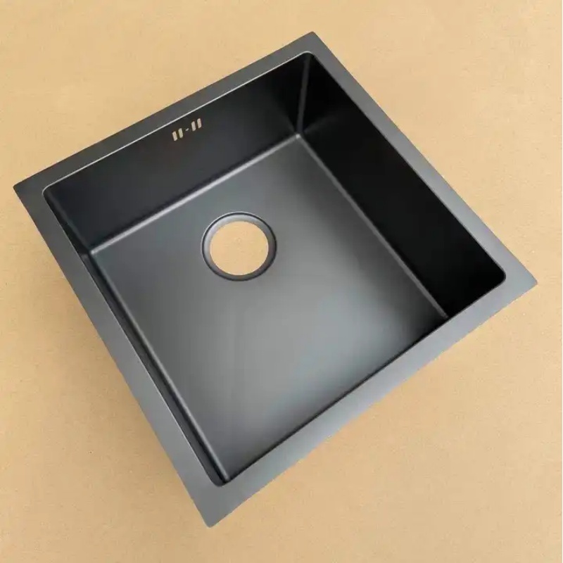 New Technology Nano SUS304 Stainless Steel Handmade Kitchen Sink Counter Under Single Bowl Rose Gold Sink Kitchen