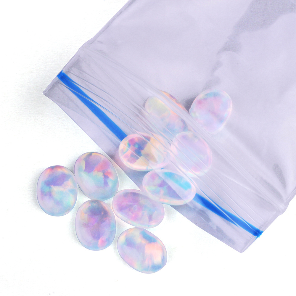 Transparent colorful good fire jewelry synthetic jelly opal flat back stone 2mm 8mm for ring accessory oval gems