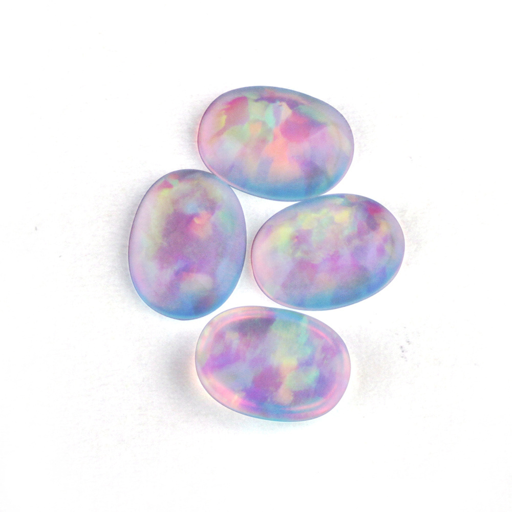 OP533 White Transparent Jelly Opal Oval Cabochon Jelly Opal Synthetic Japan Crystal Jelly Opal