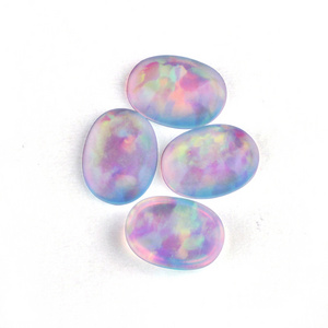 OP533 White Transparent Jelly Opal Oval Cabochon Jelly Opal Synthetic Japan Crystal Jelly Opal