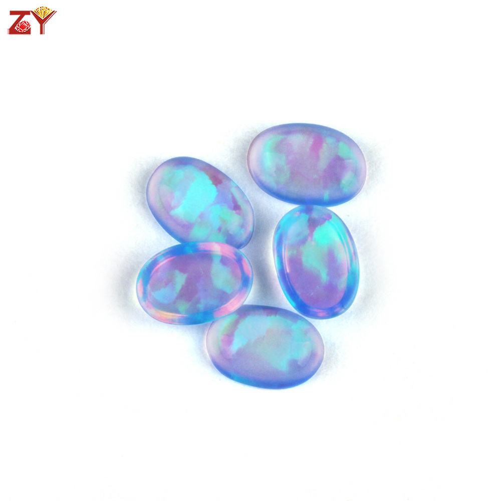 Transparent colorful good fire jewelry synthetic jelly opal flat back stone 2mm 8mm for ring accessory oval gems