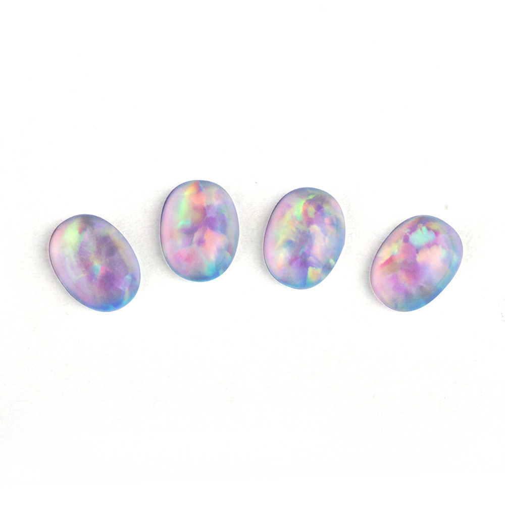 OP533 White Transparent Jelly Opal Oval Cabochon Jelly Opal Synthetic Japan Crystal Jelly Opal